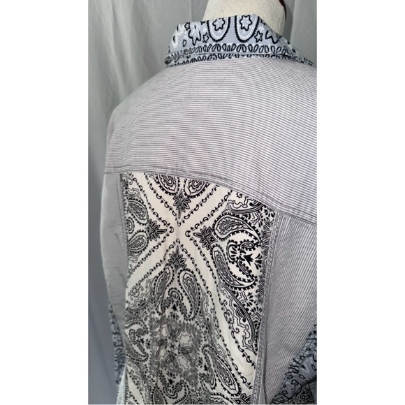 Free People All Patched Up Chambray Button Down - Picture 9 of 11